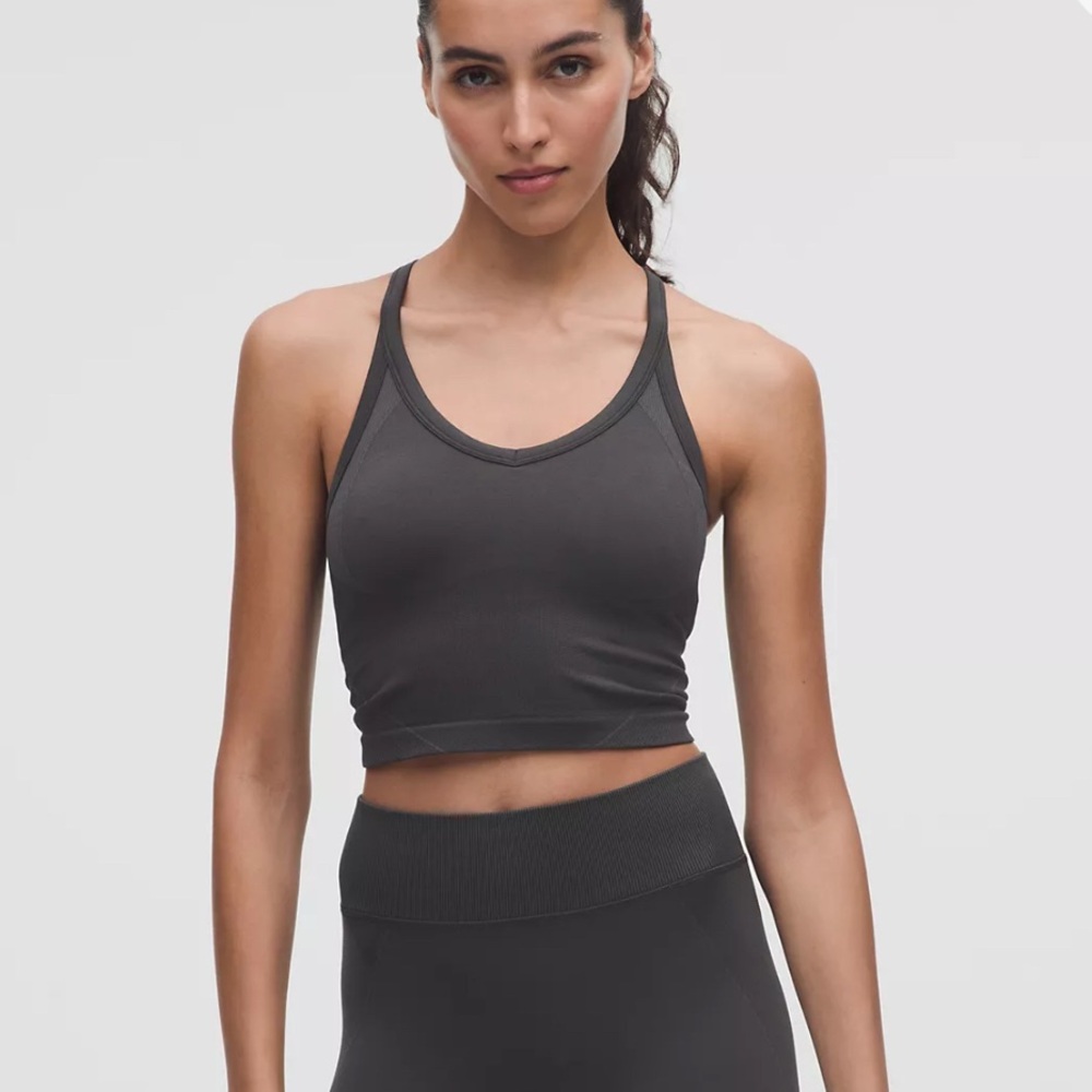 NWT Lululemon Get Low Crossback Training Tank Top B/C Cup | Black/Grey Size L